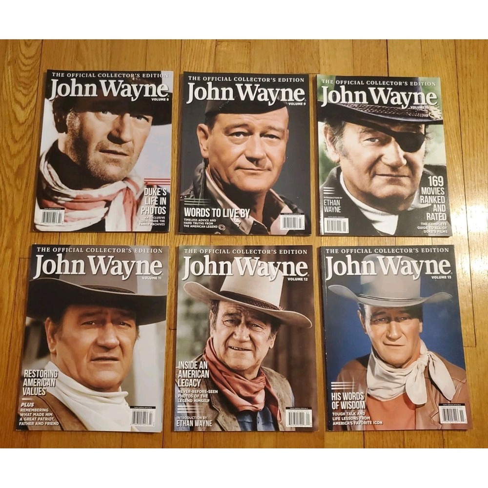 John Wayne Official Collectors Edition Magazine Lot Volumes 8-13